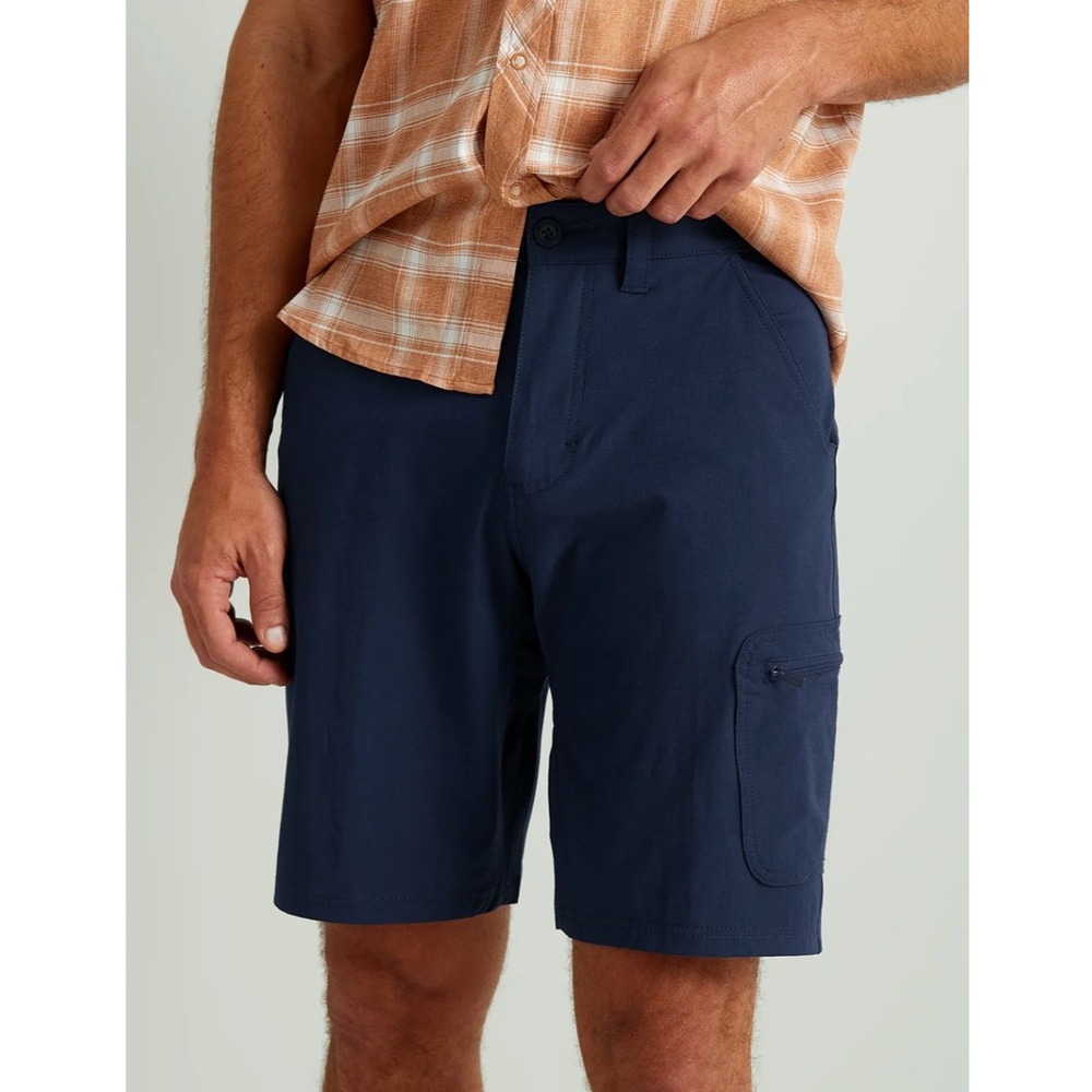 Huk Next Level Cargo Shorts Fishing Quick Dry Stretch Navy Zip Pocket Classic SM